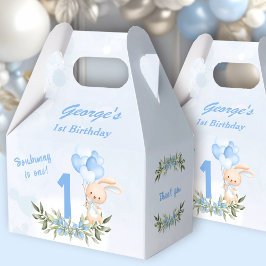 Caixinha De Lembrancinhas Primavera de primeiro aniversario azul coelho fino