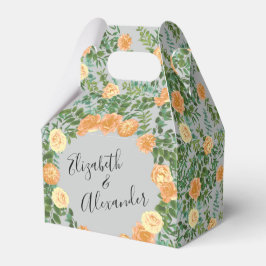 Caixinha De Lembrancinhas Primavera Floral de Casamento de Cinza de Peach