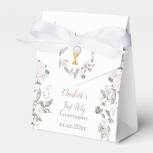 Caixinha De Lembrancinhas Primeira Comunidade Flores pálidas Favor Box
