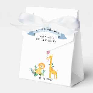 Caixinha De Lembrancinhas Primeira Floresta de Aniversário Lion Giraffe