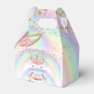 Caixinha De Lembrancinhas Primeiro aniversario Arco-Íris do Unicórnio