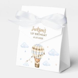 Caixinha De Lembrancinhas Primeiro aniversario Blue Hot Air Balloon Boy