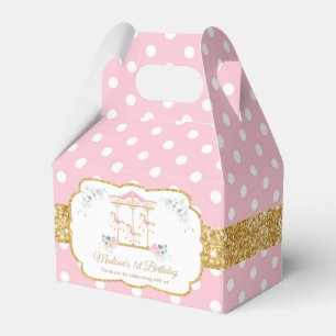 Caixinha De Lembrancinhas primeiro aniversario De Carrossel De Blush Chic Fl