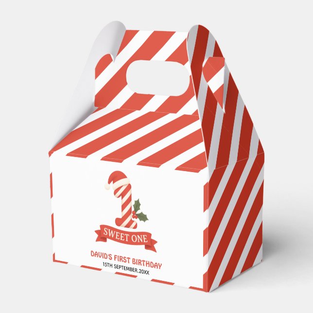 Caixinha De Lembrancinhas Primeiro Aniversário de Natal Doce (Frente)