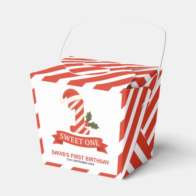 Caixinha De Lembrancinhas Primeiro Aniversário de Natal Doce (Frente)