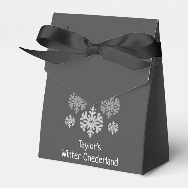 Caixinha De Lembrancinhas Primeiro aniversario de Winter Onederland (Frente)