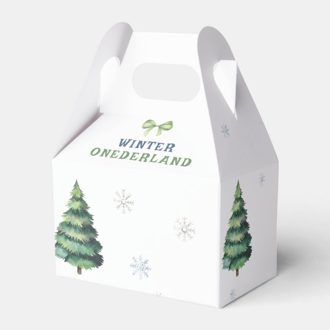 Caixinha De Lembrancinhas Primeiro aniversario de Winter Onederland Snowman (Verso)