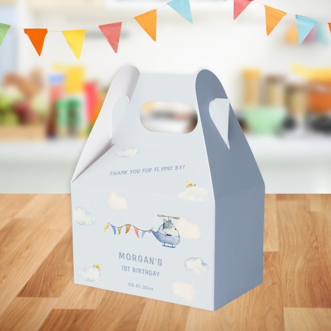 Caixinha De Lembrancinhas Primeiro Aniversário do Lobo Fofado do Helicóptero (Criador carregado)