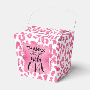Caixinha De Lembrancinhas Primeiro aniversario-leopardo branco-rosa