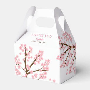 Caixinha De Lembrancinhas Primeiro Aniversário Primavera Cherry Blossomo Flo