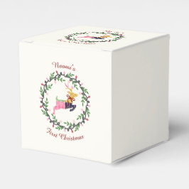 Caixinha De Lembrancinhas Primeiro Veado de Natal com Coroa Personalizada