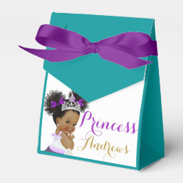 Caixinha De Lembrancinhas Princesa Africana Roxo Real e Dourada Elegante
