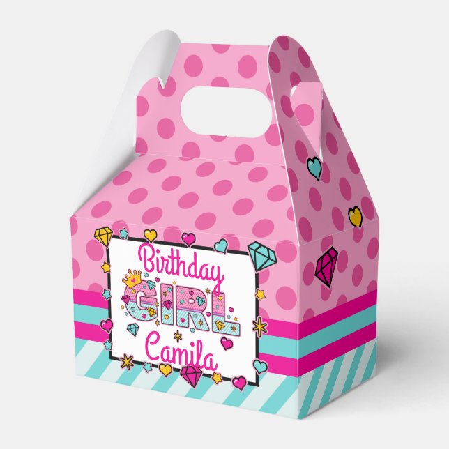 Caixinha De Lembrancinhas Princesa Birthday Girl Crown Number (Frente)