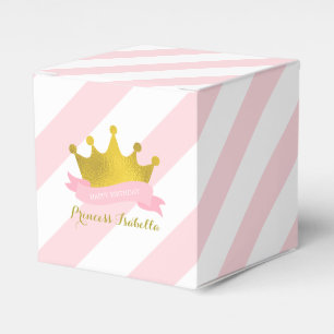 Caixinha De Lembrancinhas Princesa cor-de-rosa e Dourado festa de
