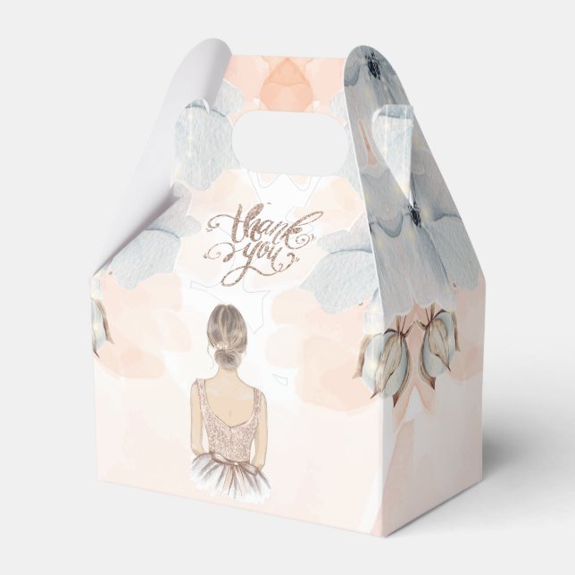 Caixinha De Lembrancinhas Princesa Festa de aniversário Beige Glitter Obriga (Frente)