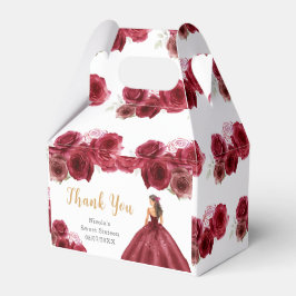 Caixinha De Lembrancinhas Princesa no Vestido Vermelho Doce Dezesseis Obriga