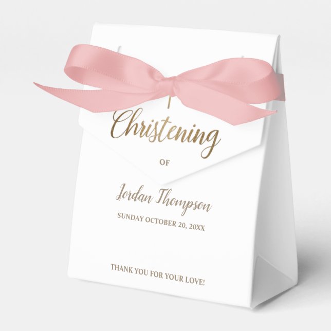 Caixinha De Lembrancinhas Pura cruz branca de Natal - Cruz de ouro Obrigado (Frente)