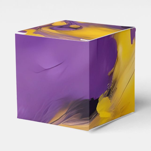 Caixinha De Lembrancinhas Purple and Gold Abstract (Frente)