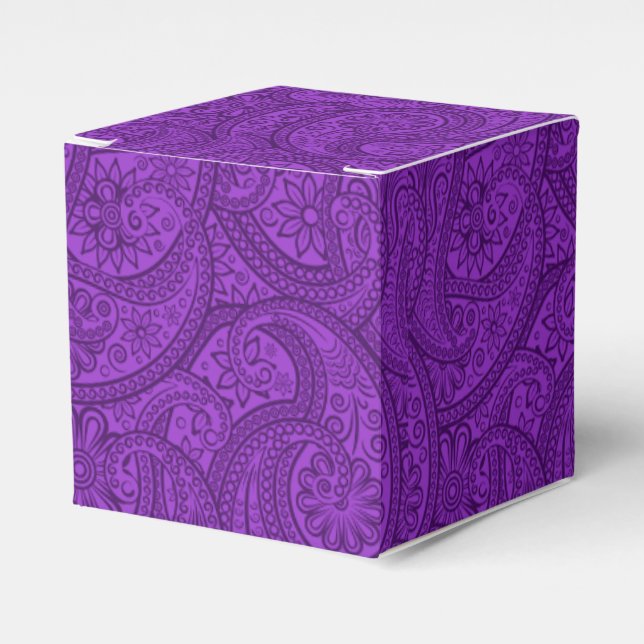 Caixinha De Lembrancinhas Purple Paisley (Frente)