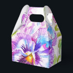 Caixinha De Lembrancinhas Purple Pansy Wedding Cake Favour Box Floral Flower<br><div class="desc">Poppy Watercolour painting Wedding Cake Favour Boxes,  Fully Customizable. Designed from one of my watercolour paintings.</div>