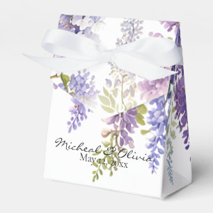 Caixinha De Lembrancinhas Púrpura de persoanlização, wisteria de aquarela pú