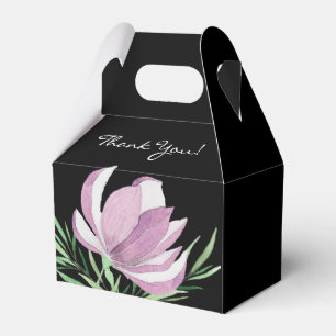 Caixinha De Lembrancinhas Púrpura Magnolia Floral Watercolor Botânica