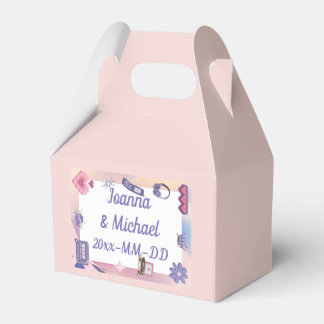 Caixinha De Lembrancinhas Púrpura rosa Y2K 2000s Retro Tech Geek Love Weddin