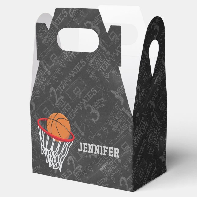 Caixinha De Lembrancinhas Quadro Personalizado de Basquete e Hoop (Aberto)