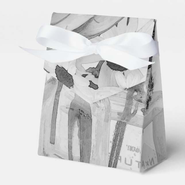 Caixinha De Lembrancinhas Quatro Frascos E Flores Brancas (Frente)