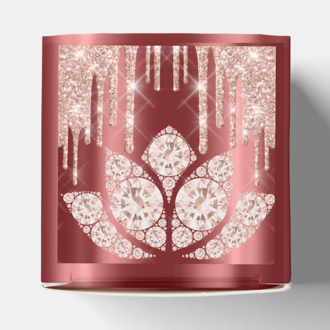 Caixinha De Lembrancinhas Quinceañeras Sweet 16th Bridal Rosa Burgundy (Topo)