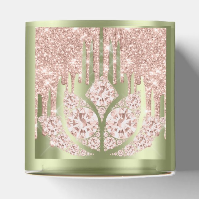 Caixinha De Lembrancinhas Quinceañeras Sweet 16th Bridal Rosa Verde (Topo)