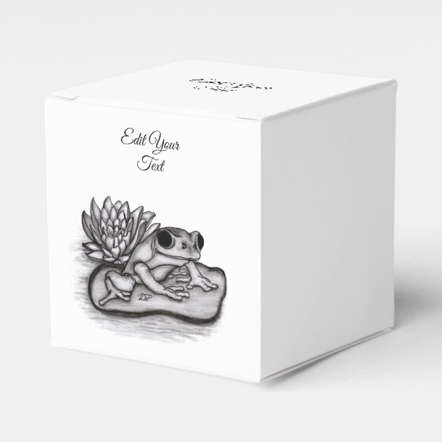 Caixinha De Lembrancinhas Rã com Flor de Lotus (Frente)