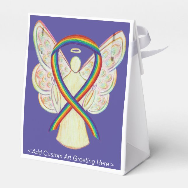 Caixinha De Lembrancinhas Rainbow Awarness Ribbon Party Favor Boxes (Verso)