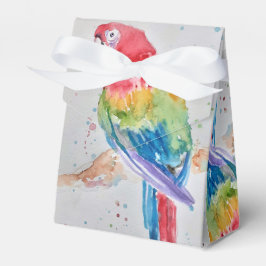 Caixinha De Lembrancinhas Rainbow Parrot Bird Child Birthday Cake Favor Box