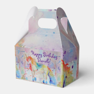 Caixinha De Lembrancinhas Rainbow Unicorn Girls Birthday Cake Favor Box