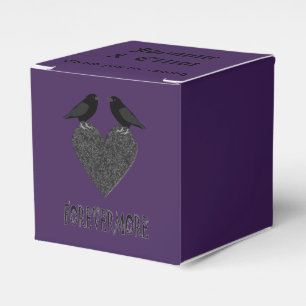 Caixinha De Lembrancinhas Ravens Góticos e Personalizados do Coração Negr