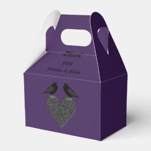 Caixinha De Lembrancinhas Ravens Góticos e Personalizados do Coração Negr