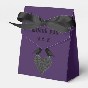 Caixinha De Lembrancinhas Ravens Góticos e Personalizados do Coração Negr