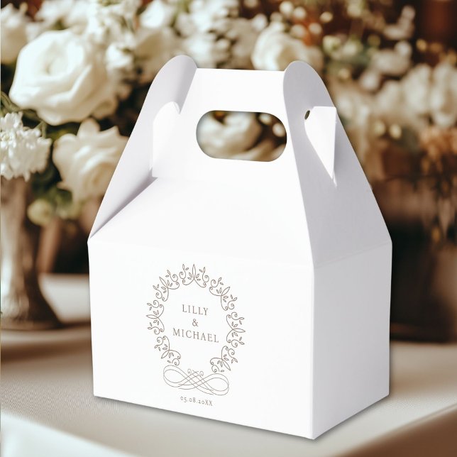 Caixinha De Lembrancinhas Real, Elegante, Casamento (Customer-specific, elegant, royal, crest Wedding Favor Boxes with your name & date. Just edit your p)
