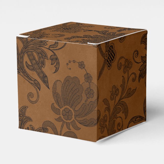 Caixinha De Lembrancinhas Real Floral Damask de Halloween (Frente)