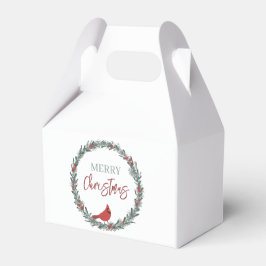 Caixinha De Lembrancinhas Red Berries Wreath and Red Cardinal Christmas