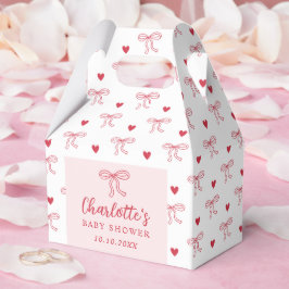 Caixinha De Lembrancinhas Red Bow Hearts Valentines Baby Shower