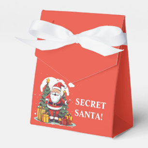Caixinha De Lembrancinhas Red Christmas Game Secret Papais noeis com present