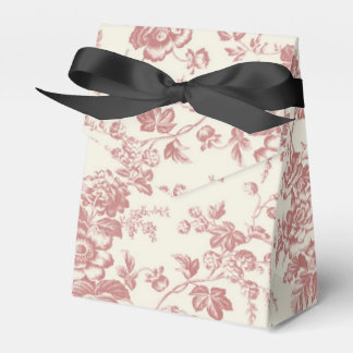Caixinha De Lembrancinhas Red Floral French Toile Party Favor Box