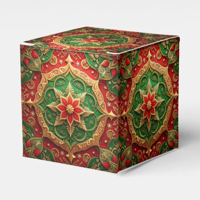 Caixinha De Lembrancinhas Red Green Holiday Decorative Favor Box (Frente)