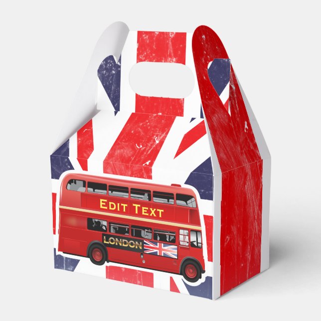 Caixinha De Lembrancinhas Red London Bus Themed (Frente)