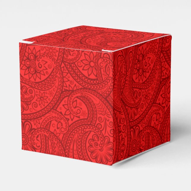 Caixinha De Lembrancinhas Red Paisley (Frente)