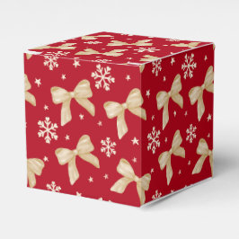 Caixinha De Lembrancinhas Red Party Favor Box with Gold Bow Pattern 
