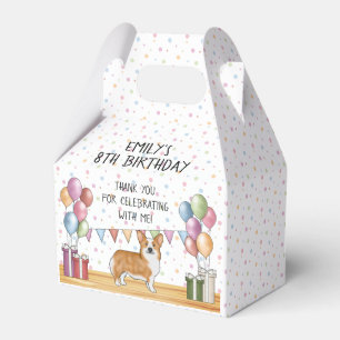 Caixinha De Lembrancinhas Red Pembroke Welsh Corgi Pastel Aniversário Obriga
