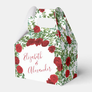 Caixinha De Lembrancinhas Red Peony e Rosa Floral Weding